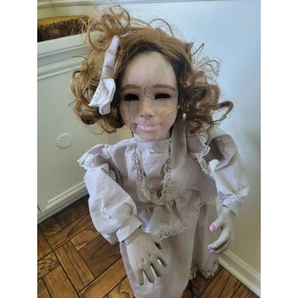 Halloween haunted child girl prop light‎ life size sound